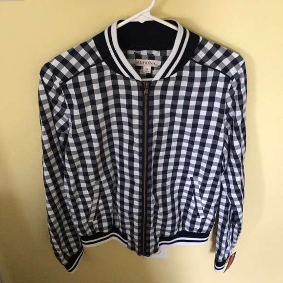 Blue and white checker jacket - Picture 1 of 3